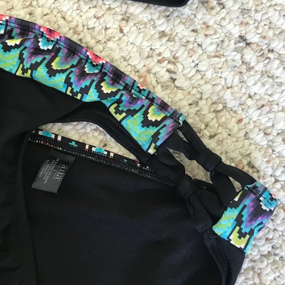 Tribal Colorful Patterned Bikini w Detailed Back - Picture 2 of 3